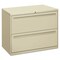 HON Brigade 700 Series 36 in. x 18 in. x 28 in. 2 Legal/Letter-Size File Drawers Lateral File Cabinets - Putty